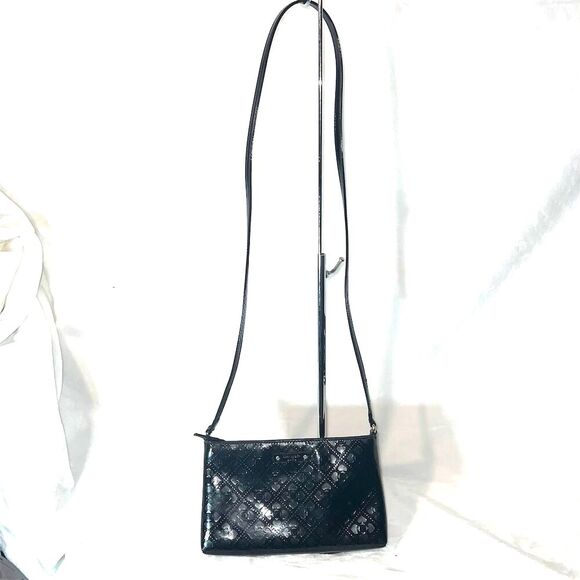 Kate Spade Black Patent Leather Crossbody Bag Adjustable Strap - Picture 3 of 11